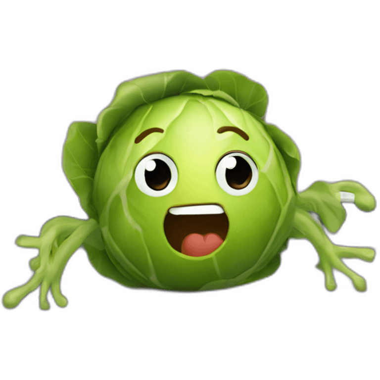 brussels sprout on a trampoline emoji