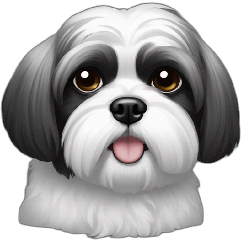 shihtzu black and white emoji