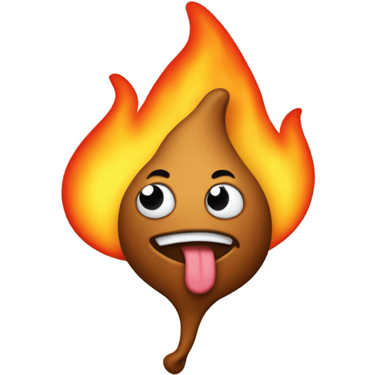 poop emoji on fire emoji