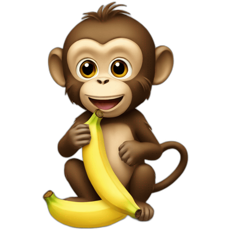 Monkey eating banana emoji