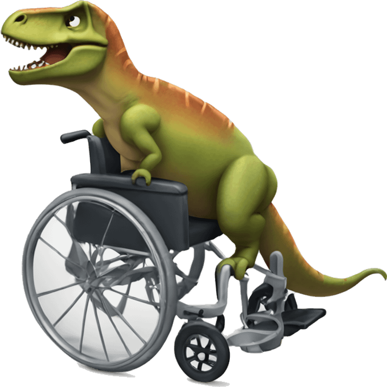 A tRex on wheelchair  emoji