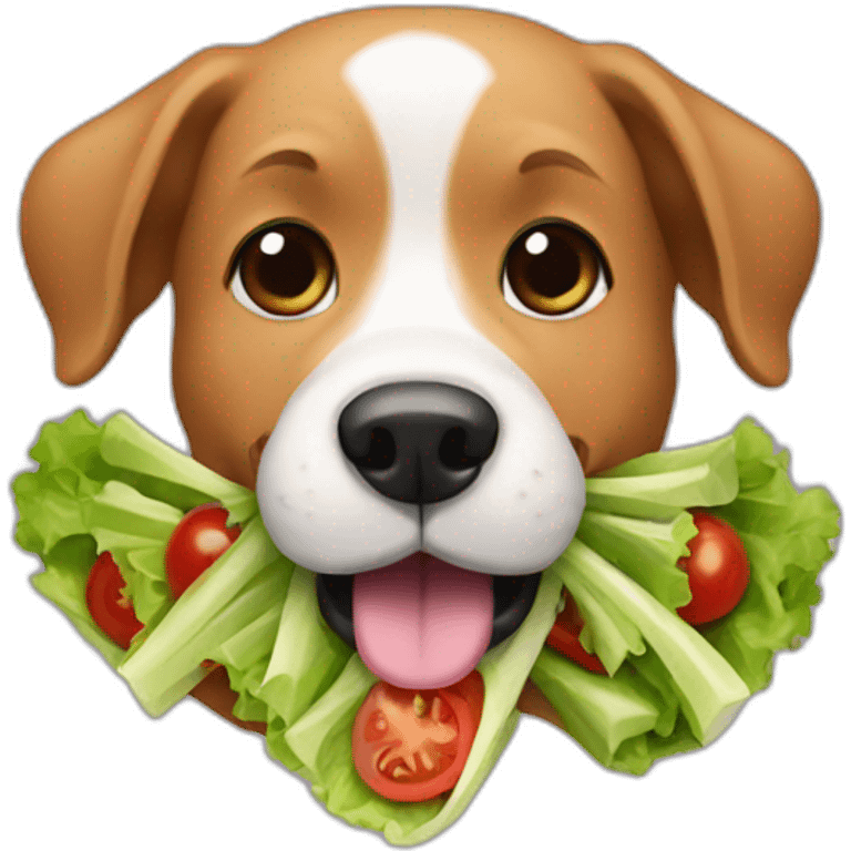 dog eat salad emoji