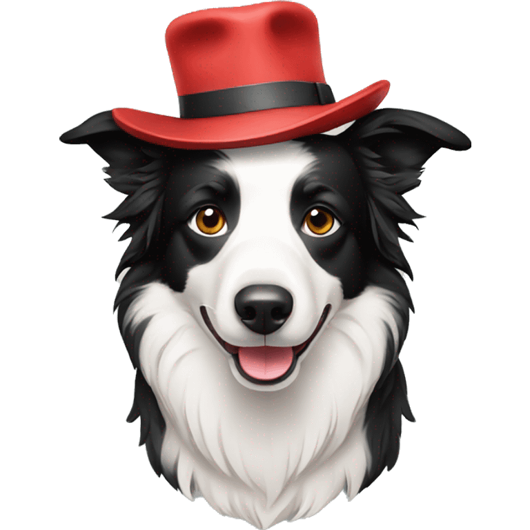 Border collie with hat emoji