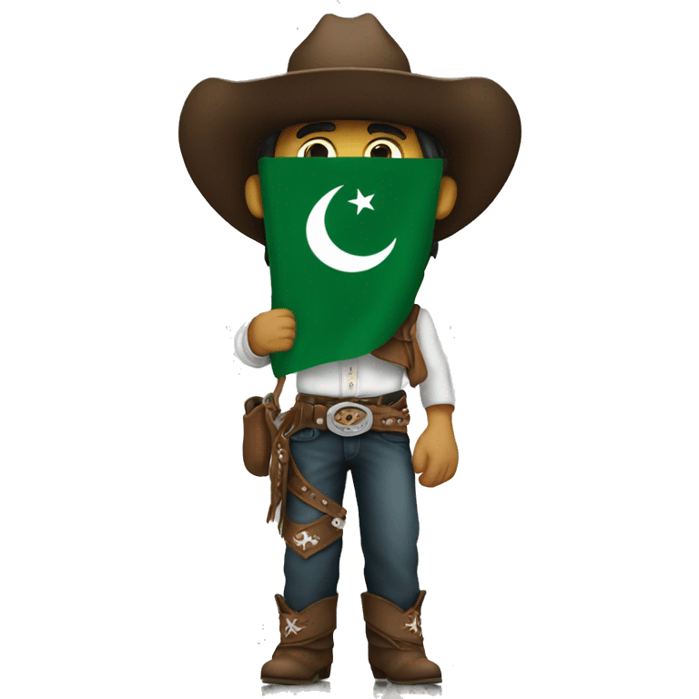 Cowboy holding Pakistan flag emoji