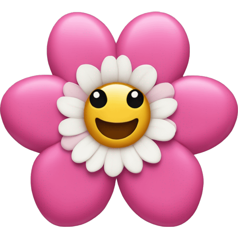 Pink flower with heart-shaped velcro emoji