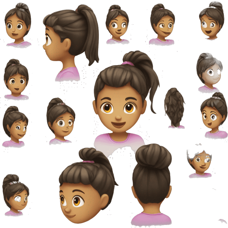 Little girl head with ponytail hair emoji