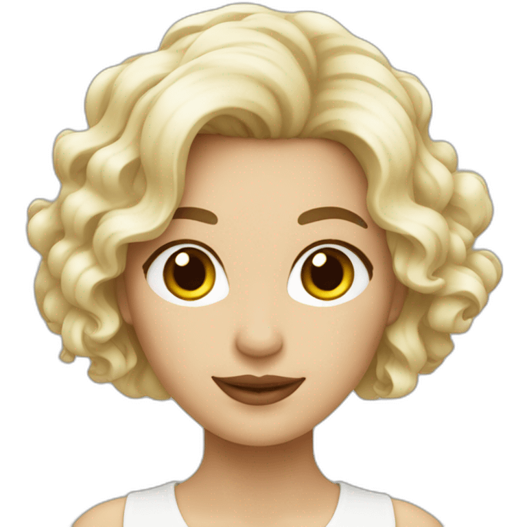 Femme blanche cheveux mi courts emoji