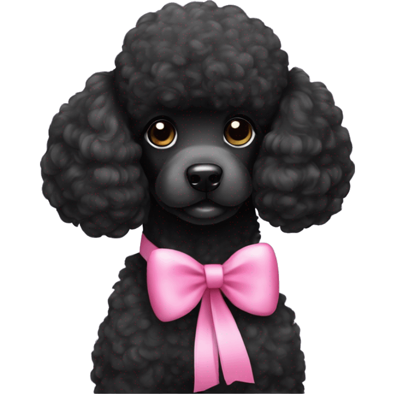 Black poodle with pink bow emoji