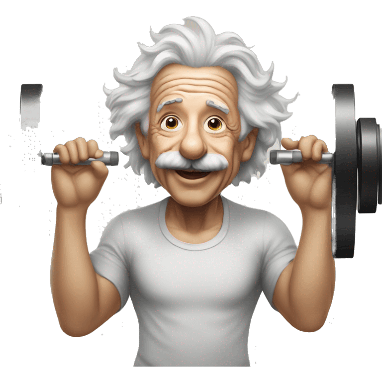 albert einstein happy listening music and in the gym emoji