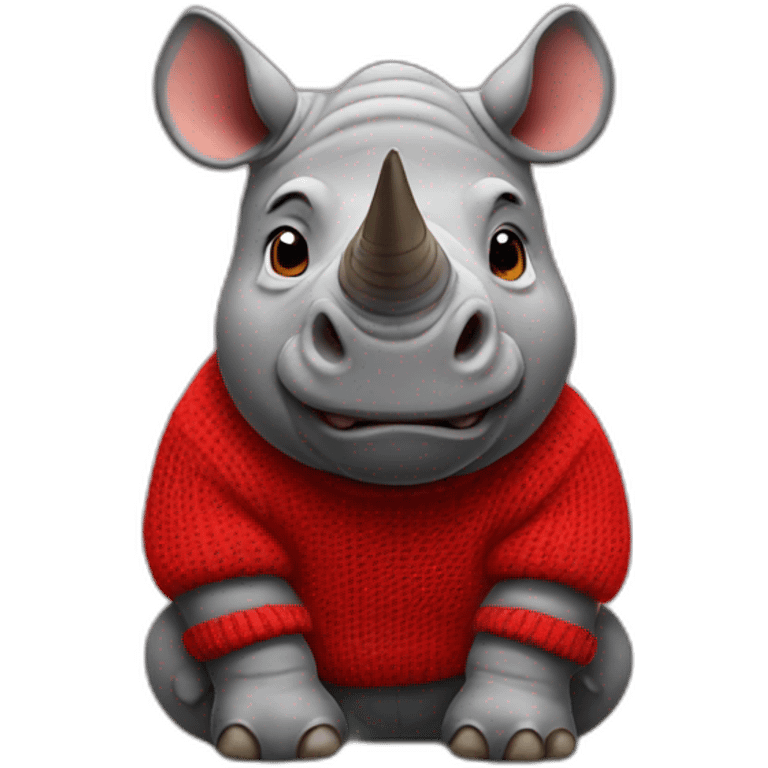 Rhino with red sweater emoji