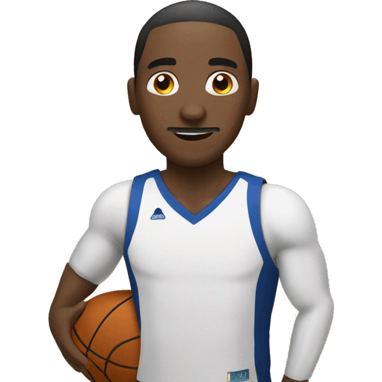 una persona con discapacidad visual, jugando basket  emoji