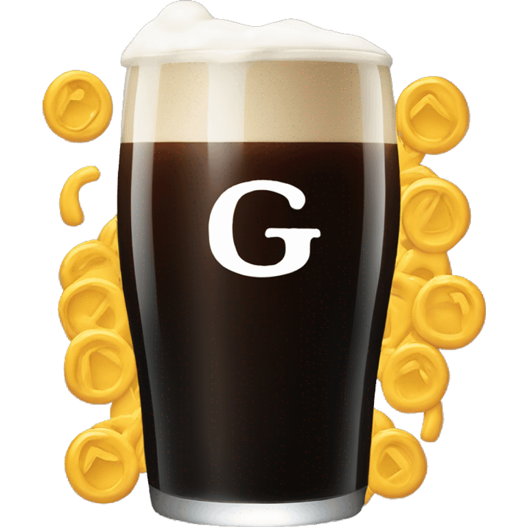 Split the G of a guiness drink emoji