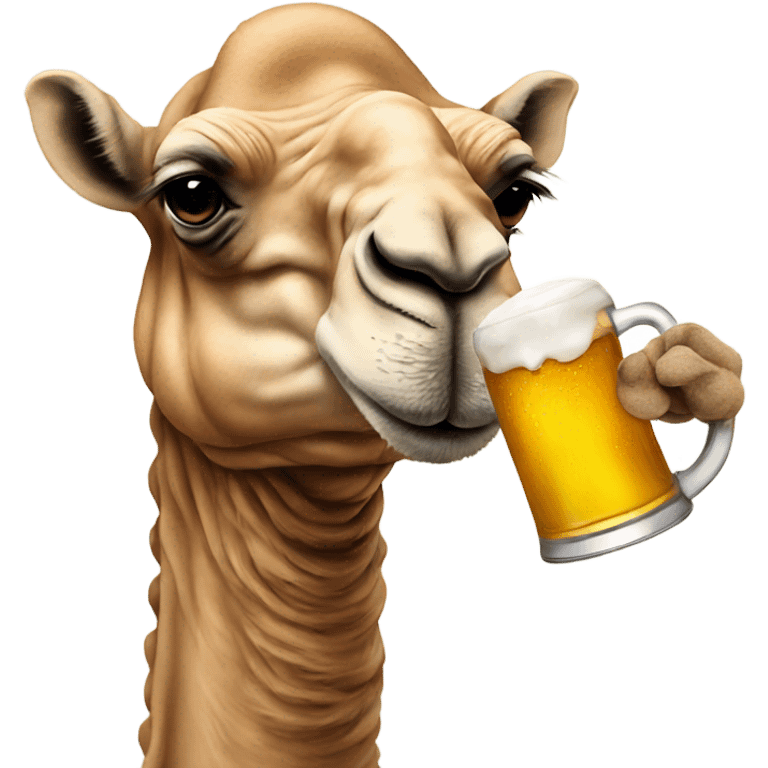 Camel drinking a beer emoji