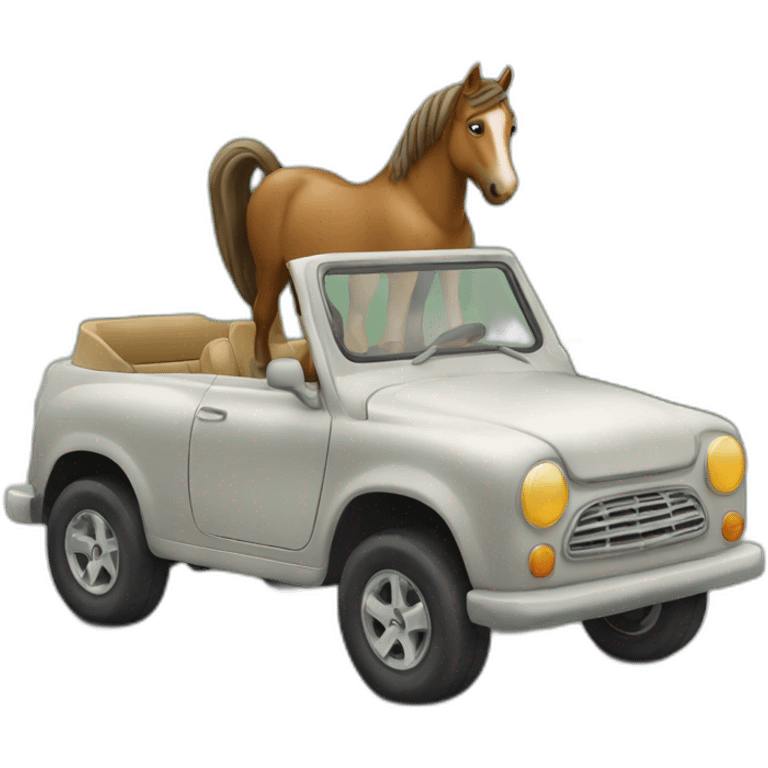 Cheval sur voiture emoji