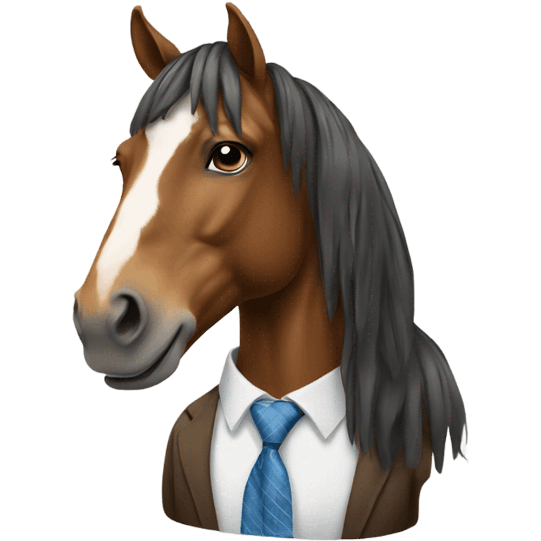 Horse wearing a tie emoji