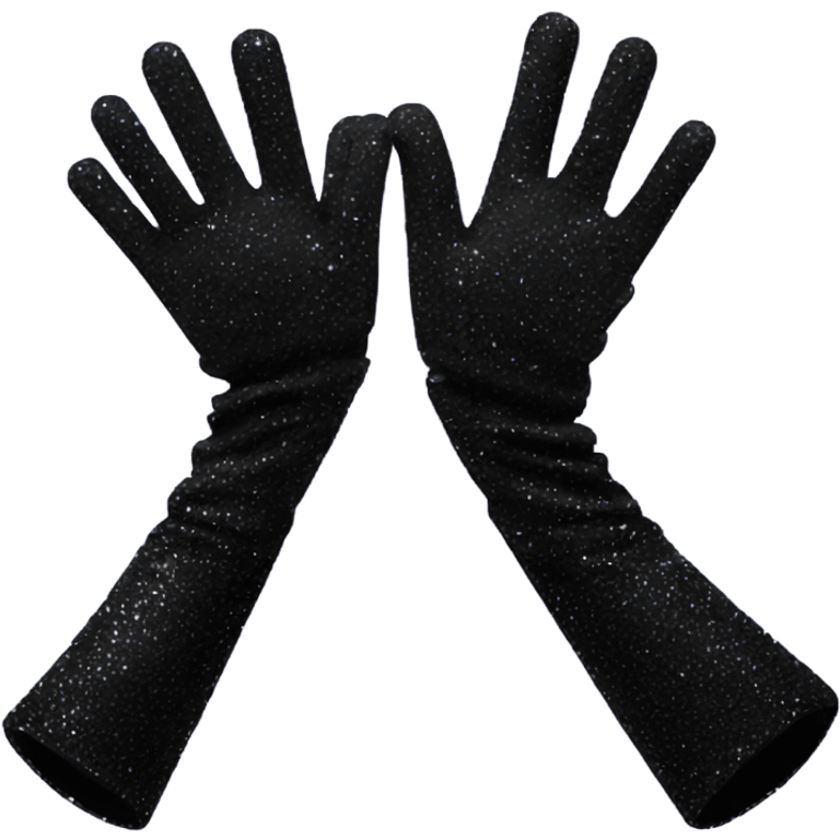 black sparkly long gloves emoji