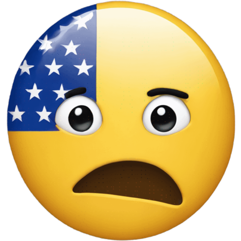 Meh face with a flag emoji