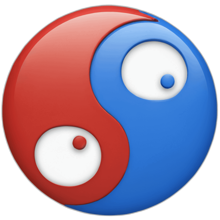 Yin yang in red and blue emoji