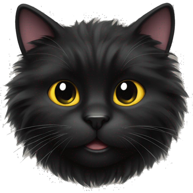 fluffy black cat emoji