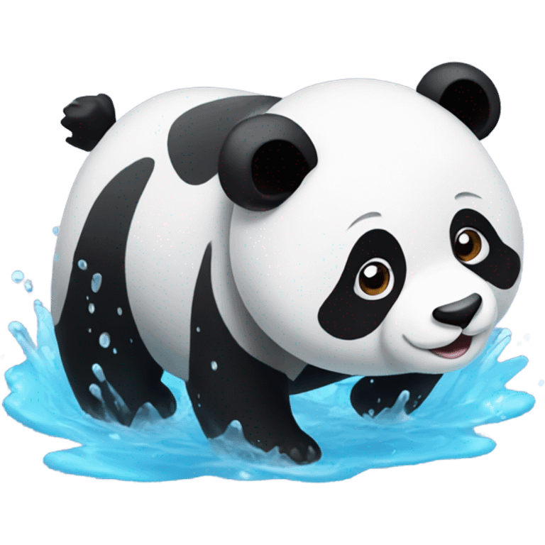 Panda swimming  emoji