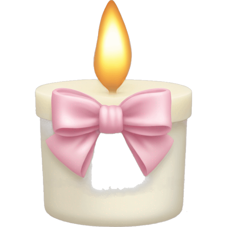 vanilla scented candle in light pink bow emoji