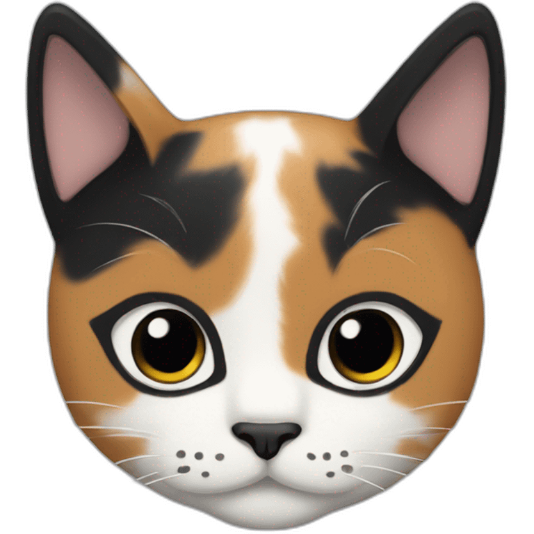 calico cat with black mark as plane pilot emoji