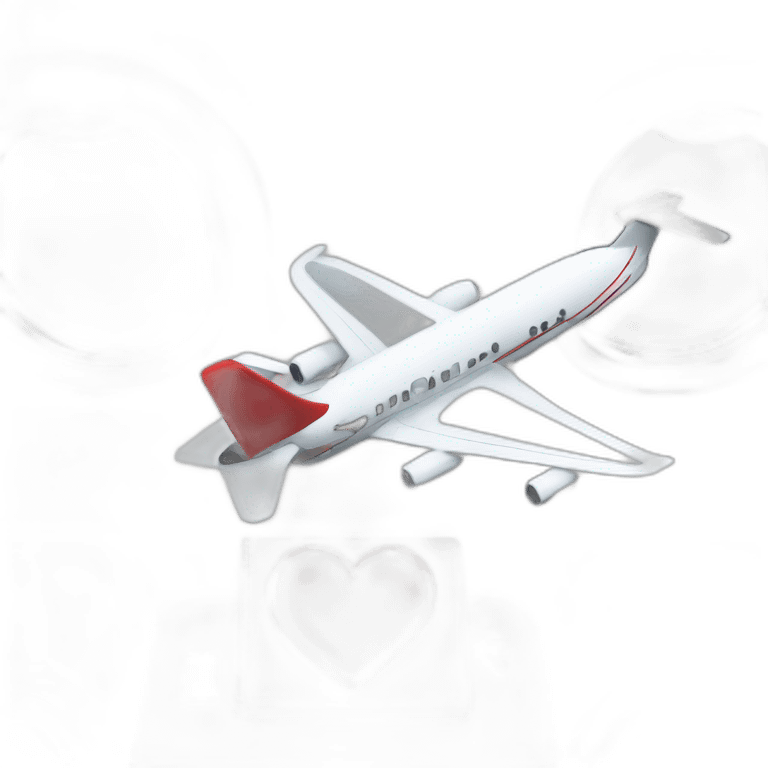 A heart and laptop on a jet emoji