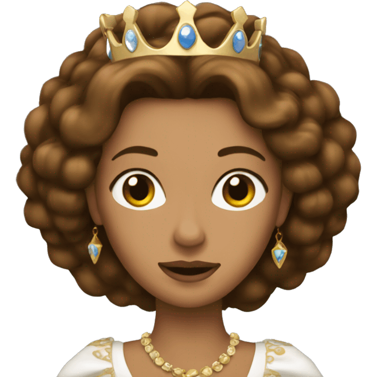 Queen with brown hair emoji