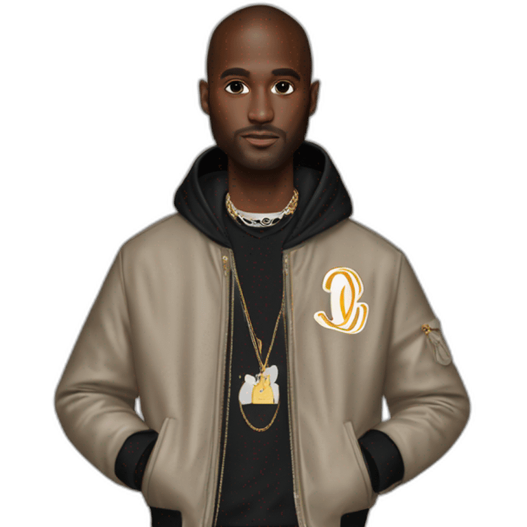 Virgil Abloh with louis Vuitton jacket emoji