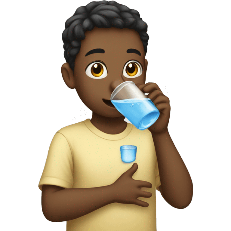 a kid drinking water in class emoji