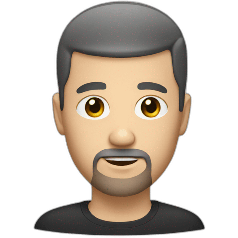 white man with small eyes and black buzz cut and beard emoji