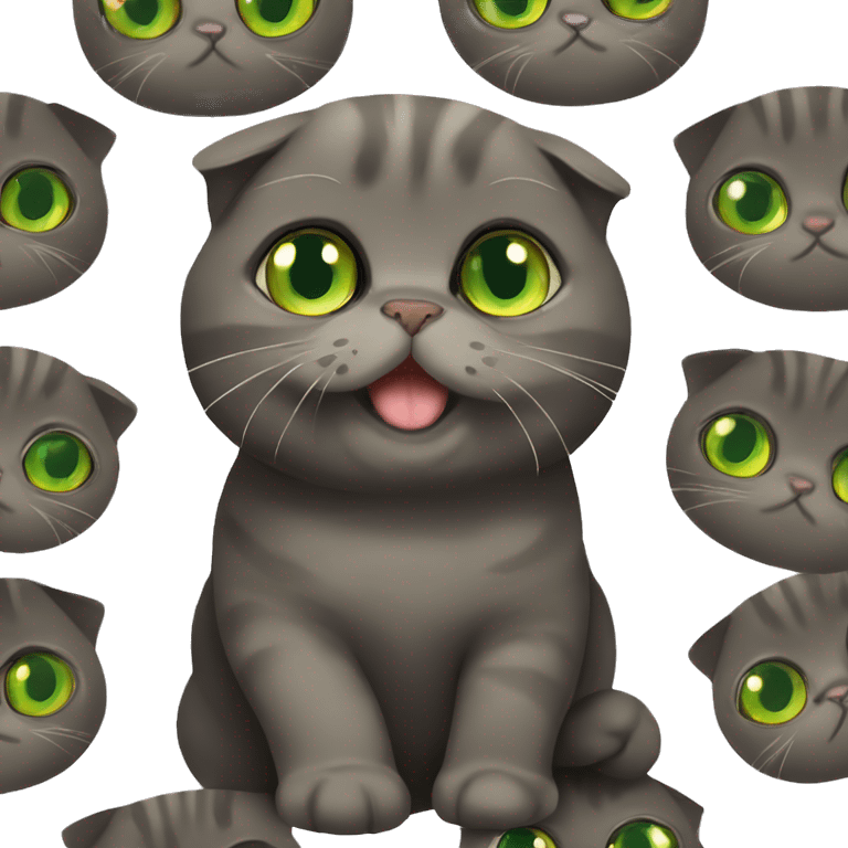 Scottish fold dark brown with green eyes emoji