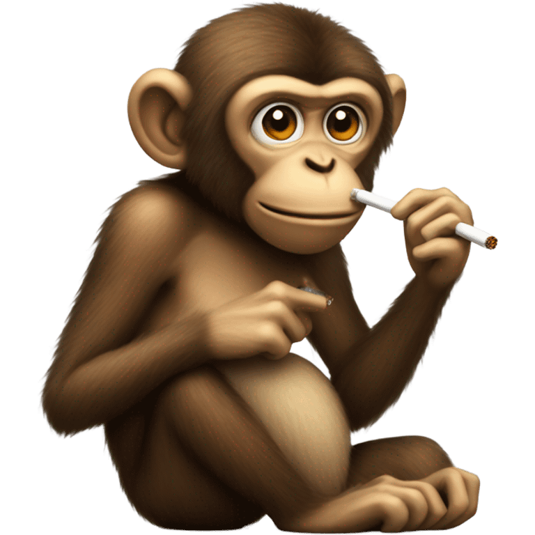 monkey with a cigarette emoji