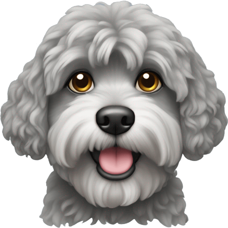 Grey lhasapoo dog emoji