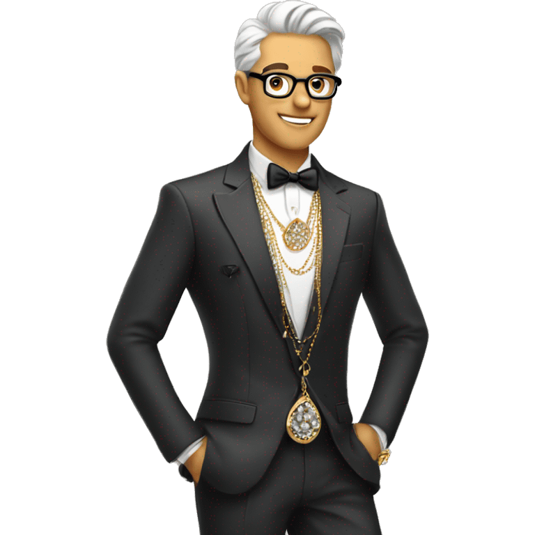 stylish gentleman with jewelry emoji