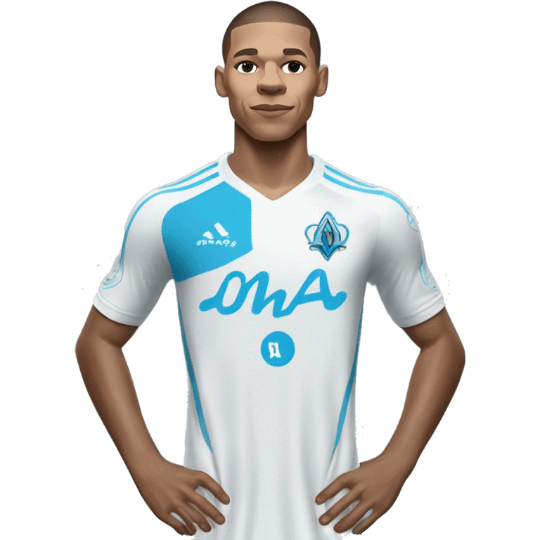 Kilian Mbappé avec un maillot de L’Olympique de Marseille  emoji