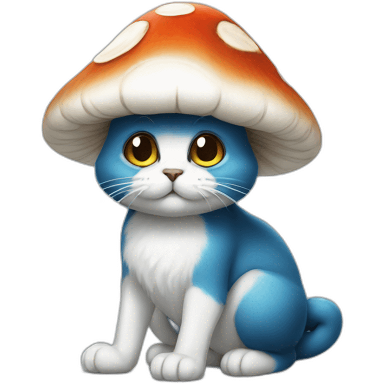 Smurf mushroom cat emoji