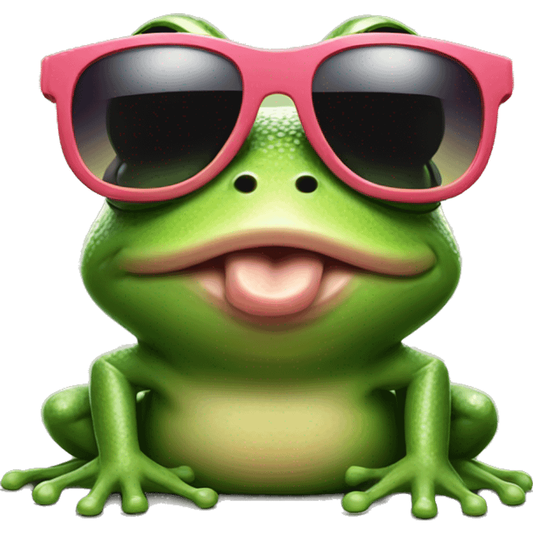 A frog with pig nose nad sunglasses emoji