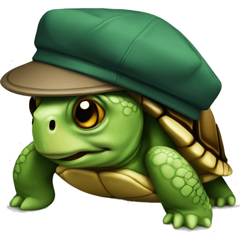 turtle with a cap emoji