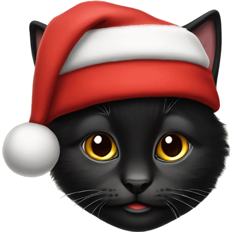 Santa’s black kitten with hat emoji