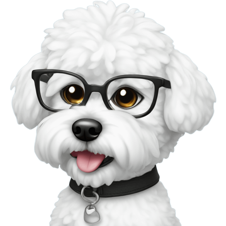 Bichon with glasses  emoji