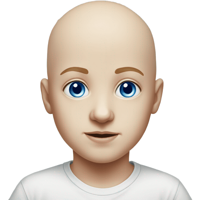 bald boy portrait realism blue eyes emoji