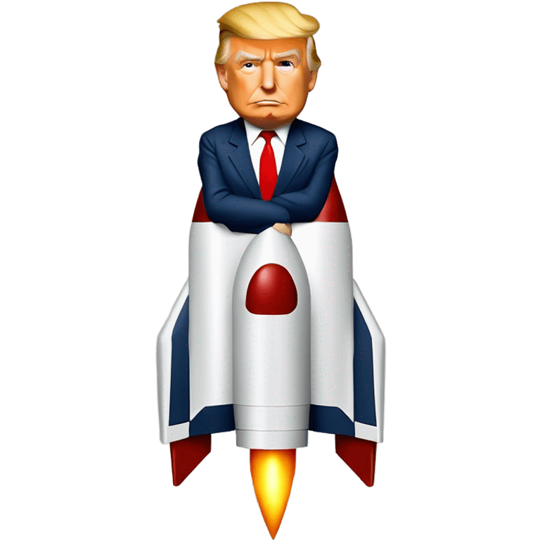 Donald trump riding a rocket like a horse  emoji