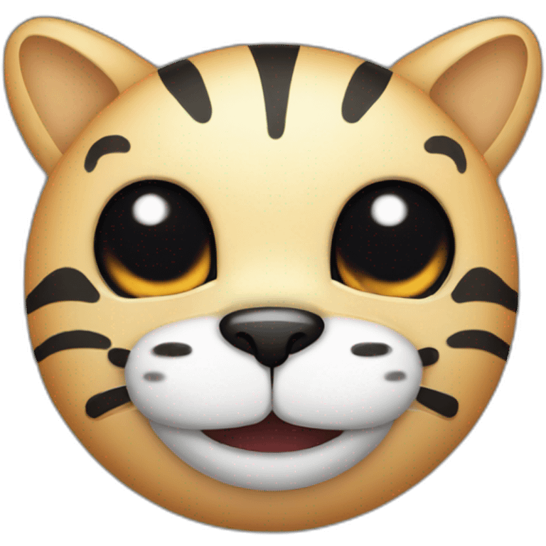 creepy big cat smile with black eyes emoji