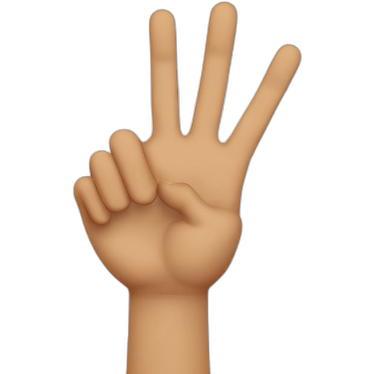 Two hands making sign of gun, using three fingers up and two closed palm to palm, two hands,close 2 last fingers emoji