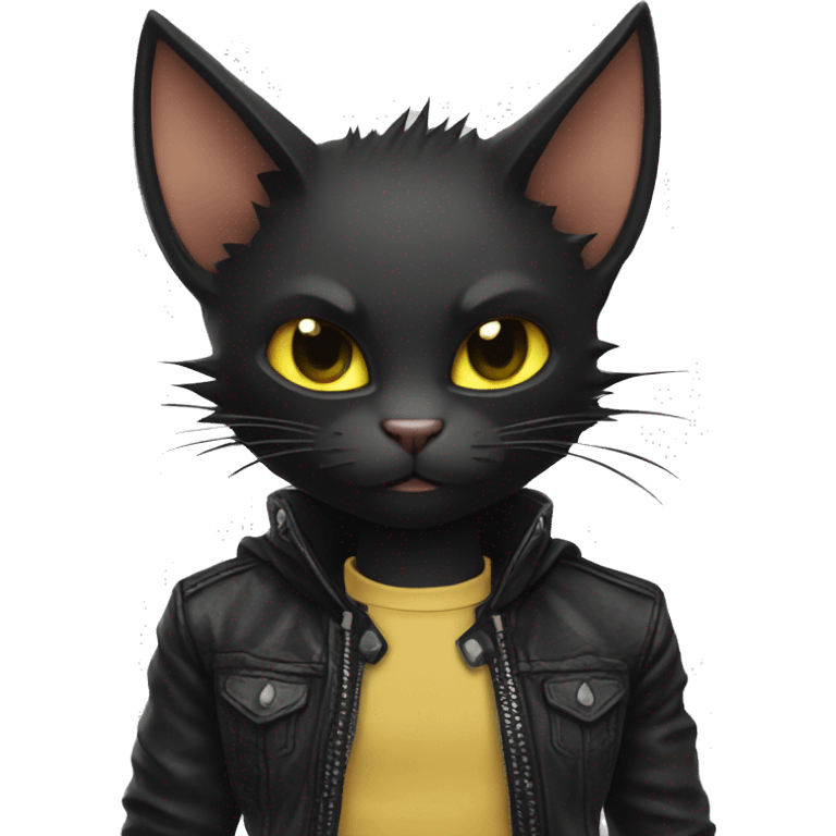 Black Punk Bat-Cat-Fakémon emoji