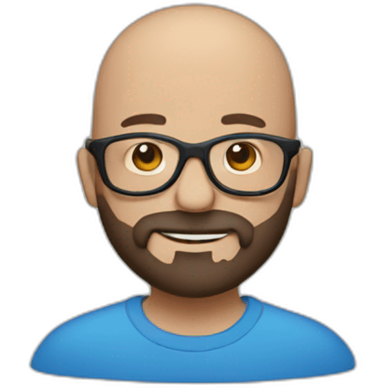 bald men with brown beard and blue glasses emoji