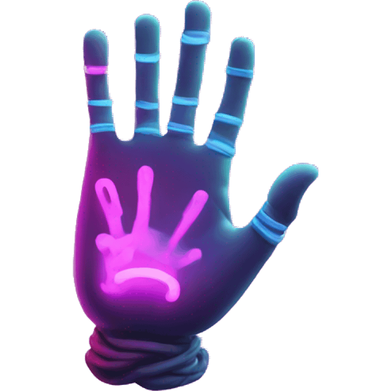 Neon hand emoji