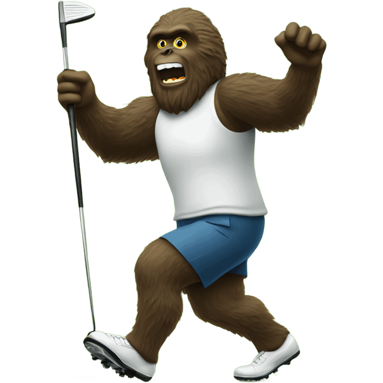 Big foot playing golf emoji