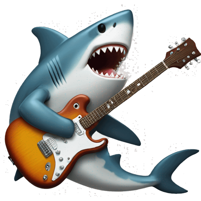 Shark eating a guitar emoji